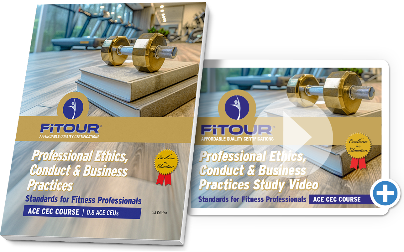 Cover of study guide for FiTOUR Professional Ethics, Conduct & Business Practices course